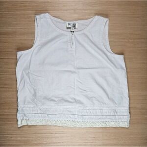 Womens Dressed By David Dart‎ Lace Top Size L Cottoagecore Boho Sleeveless Linen